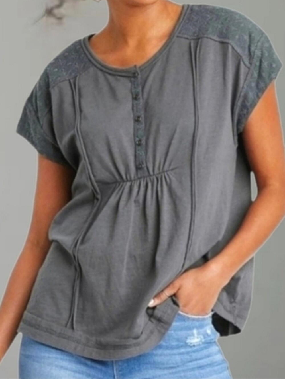 NWOT Knox Rose Cotton Top short sleeve XS - Picture 4 of 10